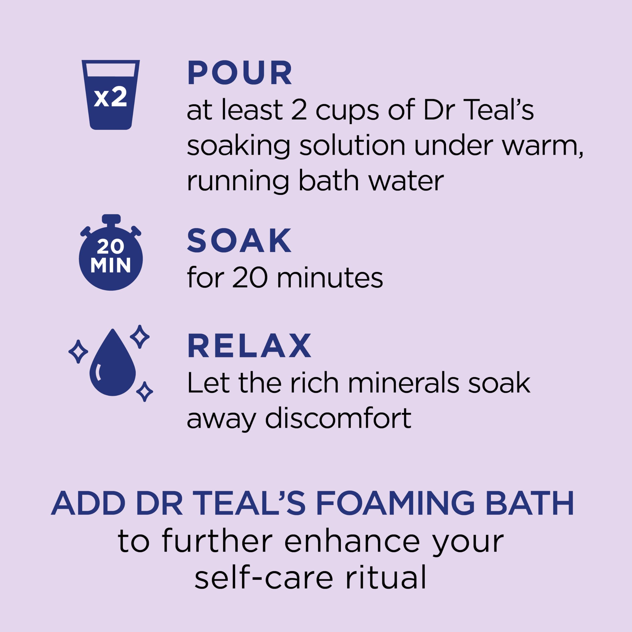 Dr Teal's Pure Epsom Salt Soaking Solution, Soothe & Sleep With Lavender, 3 Pound Bag